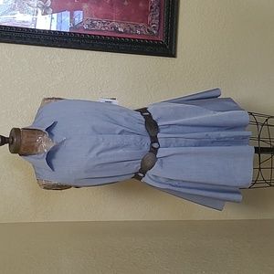 NWT WOMENS RACHEL ROY CHAMBRAY SLEEVELESS DRESS SIZE S